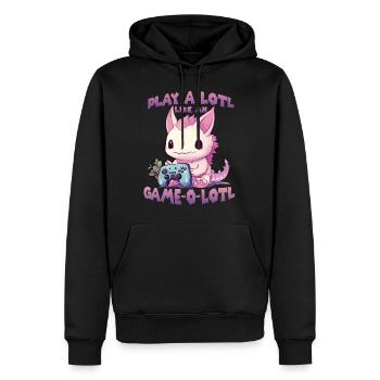 Axolotl Gamer T Kawaii Stuff Anime Axolotl Otaku - Sweat à capuche Premium bio Homme - noir - Devant - Nico (187cm)