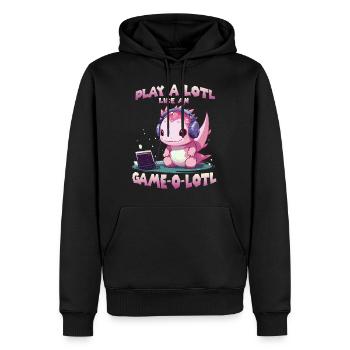 Axolotl Gamer T Kawaii Stuff Anime Axolotl Otaku - Sweat à capuche Premium bio Homme - noir - Devant - Nico (187cm)