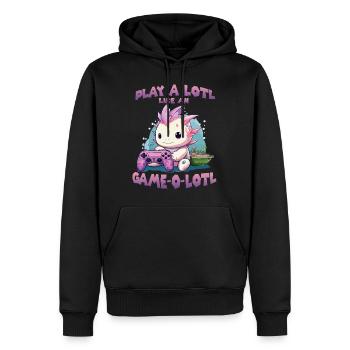 Kawaii Axolotl Anime T pour gamer hobby streamer - Sweat à capuche Premium bio Homme - noir - Devant - Nico (187cm)