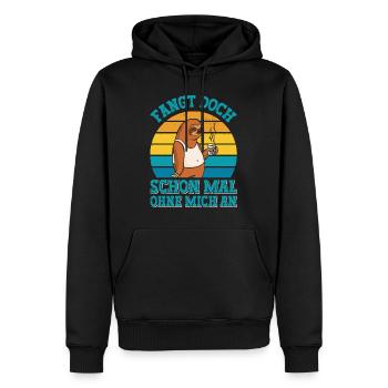 Mitarbeiter Faul Fangt Schon Mal Ohne Mich An - Männer Premium Bio Hoodie - Schwarz - Vorne - Nico (187cm)