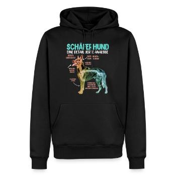 Deutscher Schäferhund DETAILIERTE ANALYSE Lustig - Männer Premium Bio Hoodie - Schwarz - Vorne - Nico (187cm)