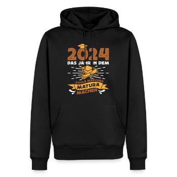 2024 Das Jahr in dem Coole Mädchen Matura Machen - Männer Premium Bio Hoodie - Schwarz - Vorne - Nico (187cm)