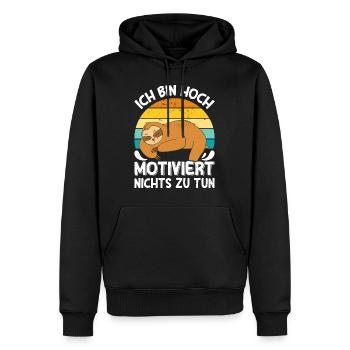 Fauler Kollege Bin Hoch Motiviert Nichts zu Tun - Männer Premium Bio Hoodie - Schwarz - Vorne - Nico (187cm)