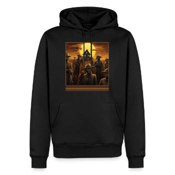 Haunted Harvest Vintage Gothic Halloween Shirt - Männer Premium Bio Hoodie - Schwarz - Vorne - Nico (187cm)