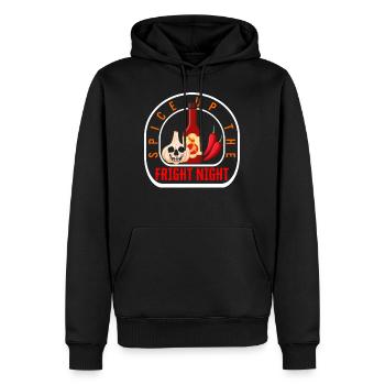 Halloween Shirt, Spice Up The Fright Night Hoy - Men’s Premium Organic Hoodie - black - Front - Nico (187cm)