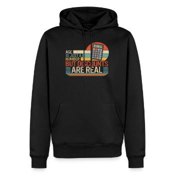 Chemise de retraite, l’âge n’est qu’un chiffre mais - Sweat à capuche Premium bio Homme - noir - Devant - Nico (187cm)