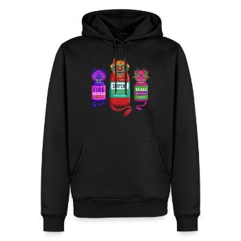 Chemise d’infirmière, Serpent Dopamine Feu Vasopressine - Sweat à capuche Premium bio Homme - noir - Devant - Nico (187cm)