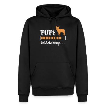 Französische Bulldogge PUPS Vorbereitung Lustiges - Männer Premium Bio Hoodie - Schwarz - Vorne - Nico (187cm)