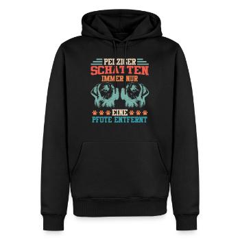 Labrador Herrchen PELZIGER SCHATTEN Labrador - Männer Premium Bio Hoodie - Schwarz - Vorne - Nico (187cm)