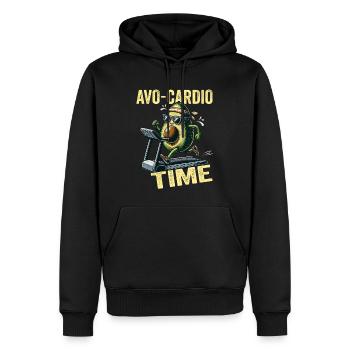 Avo-Cardio Time Fitness Vegan Avocardio Avocado - Männer Premium Bio Hoodie - Schwarz - Vorne - Nico (187cm)