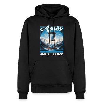 Après All Day Ski Sanduhr Alpin Timeless - Männer Premium Bio Hoodie - Schwarz - Vorne - Nico (187cm)