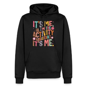Activity Assistant Shirt, Hallo, ich bin die Aktivität - Männer Premium Bio Hoodie - Schwarz - Vorne - Nico (187cm)