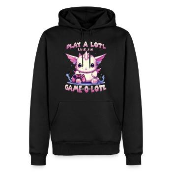 Axolotl T mignon pour les joueurs | Kawaii Stuff - Sweat à capuche Premium bio Homme - noir - Devant - Nico (187cm)