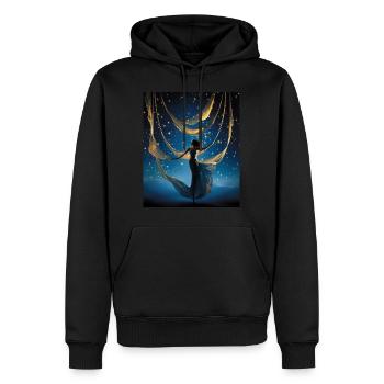 Aerial Silks Sternenhemd Anmutige Galaxie - Männer Premium Bio Hoodie - Schwarz - Vorne - Nico (187cm)