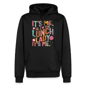 Lunch Lady Shirt, Hallo, ich bin die Lunch Lady Ich bin's - Männer Premium Bio Hoodie - Schwarz - Vorne - Nico (187cm)