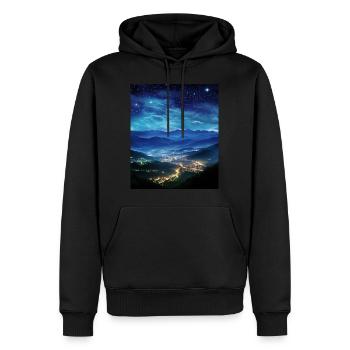 Gatlinburg Starry Night Shirt Smoky Mountains Sky - Men’s Premium Organic Hoodie - black - Front - Nico (187cm)