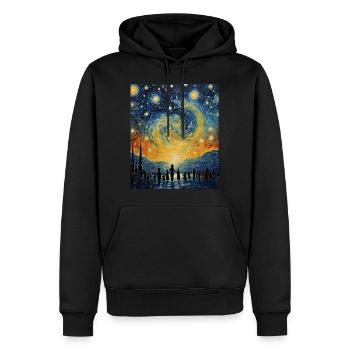 Adoptionstag Sternennacht-Hemd - Männer Premium Bio Hoodie - Schwarz - Vorne - Nico (187cm)