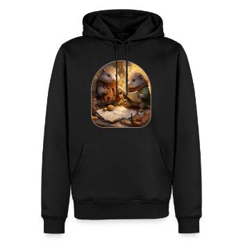 Frog Hedgehog Map Reading Treasure Hunt - Men’s Premium Organic Hoodie - black - Front - Nico (187cm)