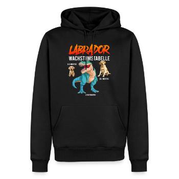 Labrador Liebhaber Labrador WACHSTUMSTABELLE - Männer Premium Bio Hoodie - Schwarz - Vorne - Nico (187cm)