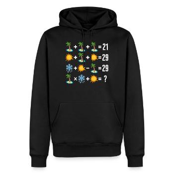 Math Shirt, Math Order Of Operation Palm Tree Sun - Men’s Premium Organic Hoodie - black - Front - Nico (187cm)