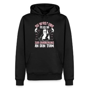 Abschied Kollege Du Wirst uns Fehlen Dein Team - Männer Premium Bio Hoodie - Schwarz - Vorne - Nico (187cm)