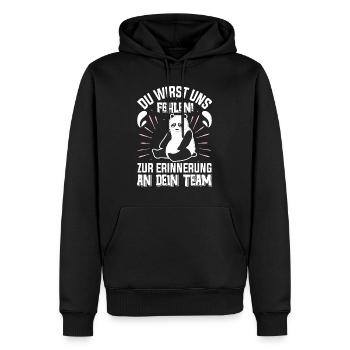 Abschied Kollege Du Wirst uns Fehlen Dein Team - Männer Premium Bio Hoodie - Schwarz - Vorne - Nico (187cm)