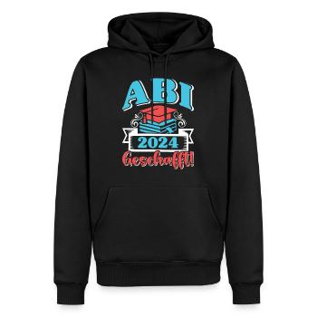 Abi 2024 Geschafft! Abiturienten Abschluss Lustig - Männer Premium Bio Hoodie - Schwarz - Vorne - Nico (187cm)