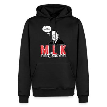 MLK Day Shirt, MLK Crew Tee, Martin Luther King - Men’s Premium Organic Hoodie - black - Front - Nico (187cm)