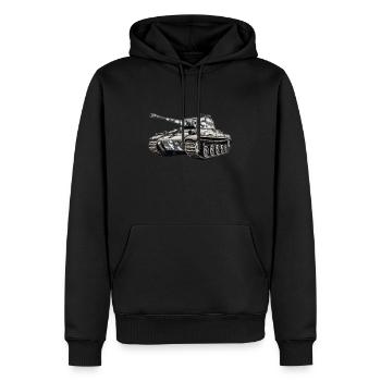 Panzer allemand Arme blindée des soldats de la 2e - Sweat à capuche Premium bio Homme - noir - Devant - Nico (187cm)