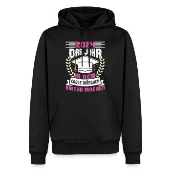 2024 Das Jahr in dem Coole Mädchen Abitur Machen - Männer Premium Bio Hoodie - Schwarz - Vorne - Nico (187cm)