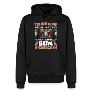 Labrador TREUER HUND NIEMALS WEIT WEG Labrador - Männer Premium Bio Hoodie - Schwarz - Vorne - Nico (187cm)