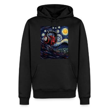 Dispatcher Sternennachthemd Ruhe im Chaos - Männer Premium Bio Hoodie - Schwarz - Vorne - Nico (187cm)