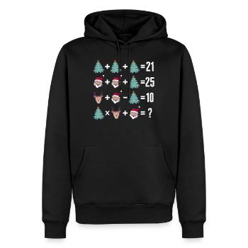 Chemise de mathématiques, ordre de l’opération Noël - Sweat à capuche Premium bio Homme - noir - Devant - Nico (187cm)