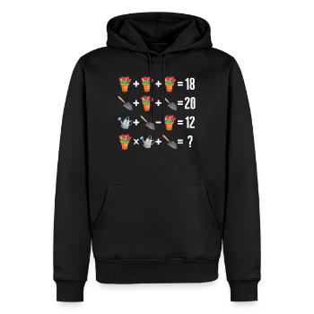 Mathe-Hemd, Gartenarbeit Reihenfolge der Operationen Mathematik - Männer Premium Bio Hoodie - Schwarz - Vorne - Nico (187cm)