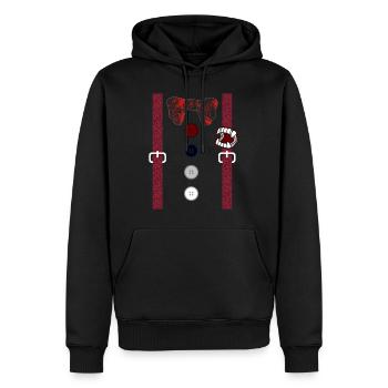 Chemise de vampire, bretelle Vampire Dracula sang - Sweat à capuche Premium bio Homme - noir - Devant - Nico (187cm)