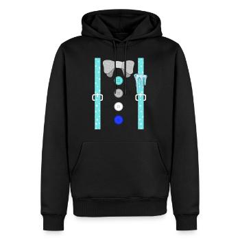 Winter Shirt, Suspender Ice Queen Snowflakes - Men’s Premium Organic Hoodie - black - Front - Nico (187cm)