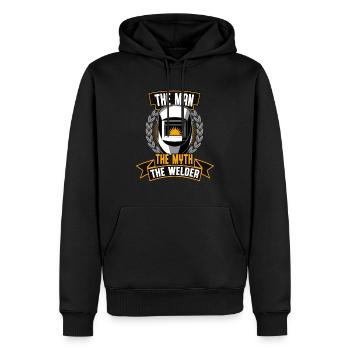 The Man The Myth Of The Welders Steelworkers - Men’s Premium Organic Hoodie - black - Front - Nico (187cm)