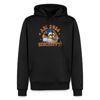 Abi 2024 Geschafft! Abiturienten Abschluss Lustig - Männer Premium Bio Hoodie - Schwarz - Vorne - Nico (187cm)
