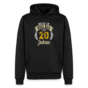 20 Jähriges Dienstjubiläum Firmenjubiläum Geschenk - Männer Premium Bio Hoodie - Schwarz - Vorne - Nico (187cm)