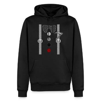 Chemise de faucheuse, bretelle Grim Reaper faux - Sweat à capuche Premium bio Homme - noir - Devant - Nico (187cm)