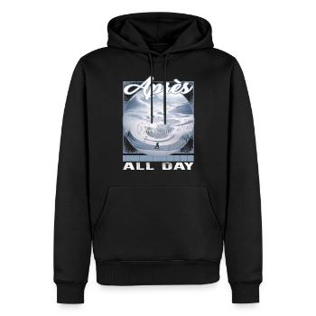 Apres All Day Ski Music Box Mountain Note Worthy - Men’s Premium Organic Hoodie - black - Front - Nico (187cm)