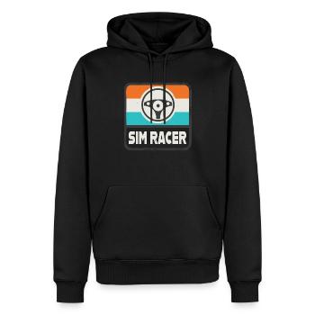 Sim Racer Retro Sim Racing Motorsport Gaming - Männer Premium Bio Hoodie - Schwarz - Vorne - Nico (187cm)