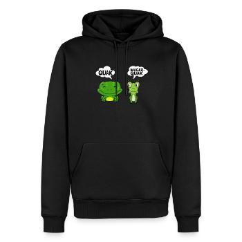 Quak Und Magerquak Lustige Frösche Wortwitz Frosch - Männer Premium Bio Hoodie - Schwarz - Vorne - Nico (187cm)