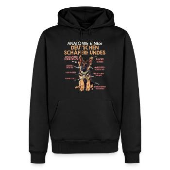 Anatomie des Deutschen Schäferhundes Lustiges - Männer Premium Bio Hoodie - Schwarz - Vorne - Nico (187cm)