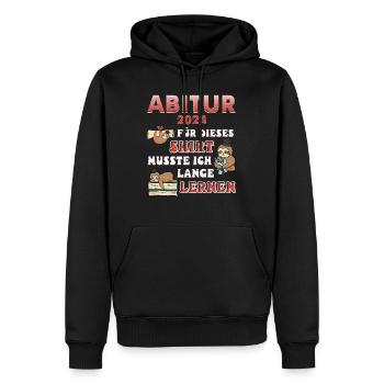Abitur 2024 Für Dieses Shirt Musste ich Lernen - Männer Premium Bio Hoodie - Schwarz - Vorne - Nico (187cm)