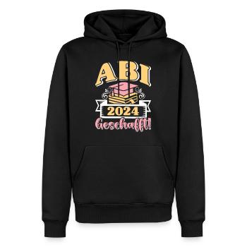 Abi 2024 Geschafft! Abiturienten Abschluss Lustig - Männer Premium Bio Hoodie - Schwarz - Vorne - Nico (187cm)
