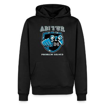 Abitur PROBLEM SOLVED Gamer Abiturienten Abi - Männer Premium Bio Hoodie - Schwarz - Vorne - Nico (187cm)