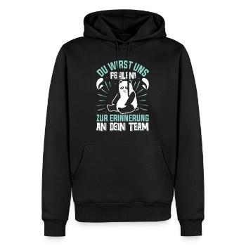 Abschied Kollege Du Wirst uns Fehlen Dein Team - Männer Premium Bio Hoodie - Schwarz - Vorne - Nico (187cm)