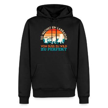 Labrador Hund SO WÄCHST EIN LABRADOR Lustiges - Männer Premium Bio Hoodie - Schwarz - Vorne - Nico (187cm)