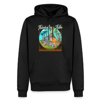 Chemise de paléontologie, Triceratops Tribe Tee, cadeau - Sweat à capuche Premium bio Homme - noir - Devant - Nico (187cm)